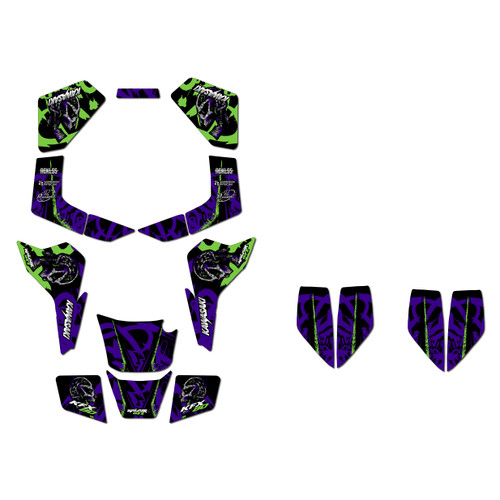 kawasaki kfx80 graphics kit all years revolt series purple