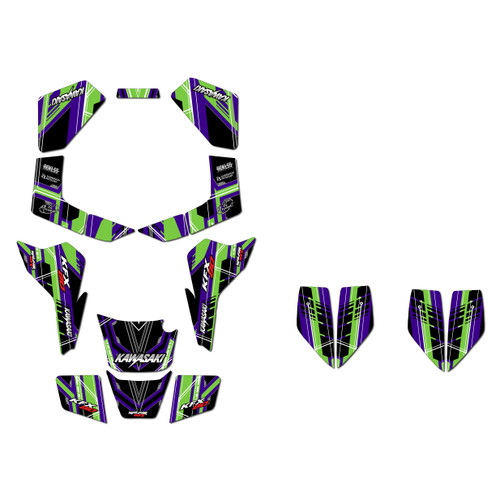 kawasaki kfx80 graphics kit all years swift series purple
