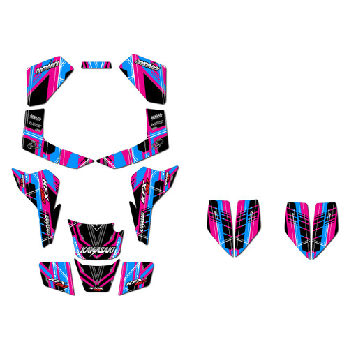 kawasaki kfx80 graphics kit all years swift series magenta