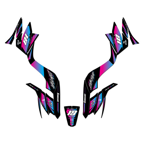 kawasaki kfx90 graphics kit all years rebel series magenta