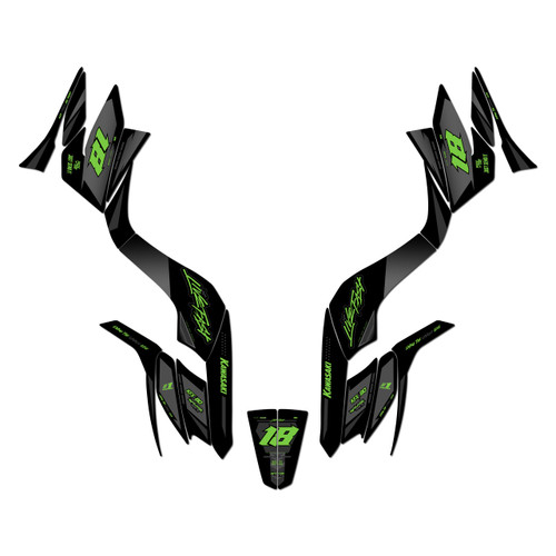kawasaki kfx90 graphics kit all years rebel series green-shift