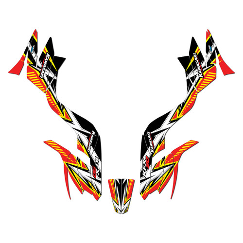 kawasaki kfx90 graphics kit all years shred series red