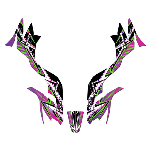 kawasaki kfx90 graphics kit all years shred series purple