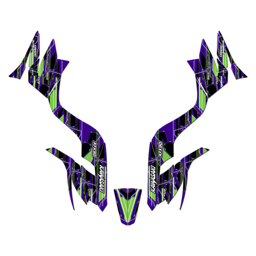 kawasaki kfx90 graphics kit all years swift series purple