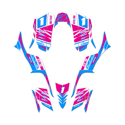 kawasaki kfx700 graphics kit all years blazing series magenta