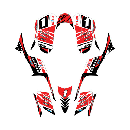 kawasaki kfx700 graphics kit all years blazing series red