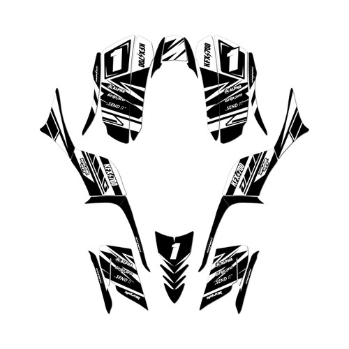kawasaki kfx700 graphics kit all years blazing series white