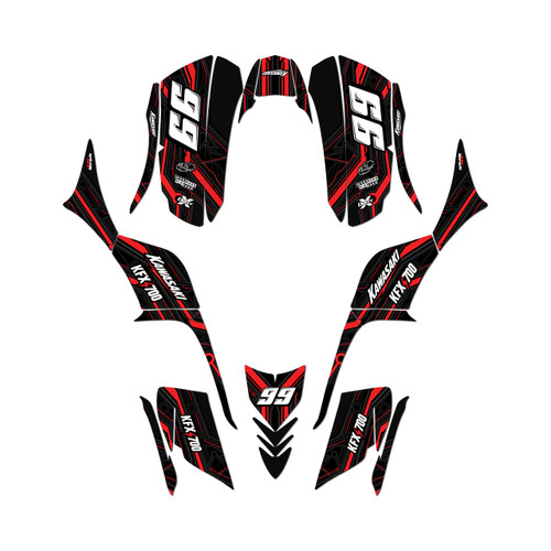 kawasaki kfx700 graphics kit all years electron series red