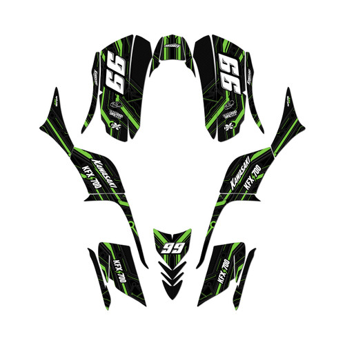 kawasaki kfx700 graphics kit all years electron series green