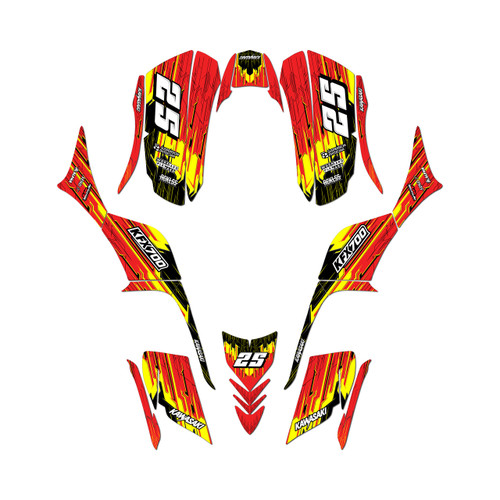 kawasaki kfx700 graphics kit all years fracture series red
