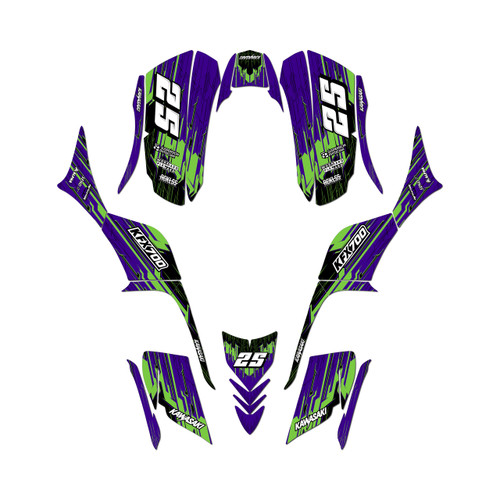 kawasaki kfx700 graphics kit all years fracture series purple