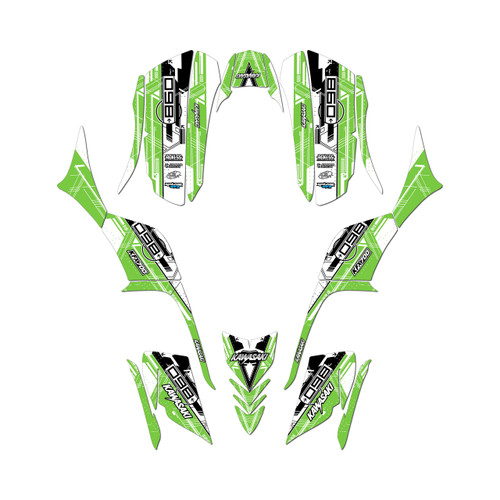 kawasaki kfx700 graphics kit all years future series green
