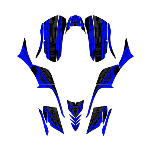 kawasaki kfx700 graphics kit all years future series blue-shift