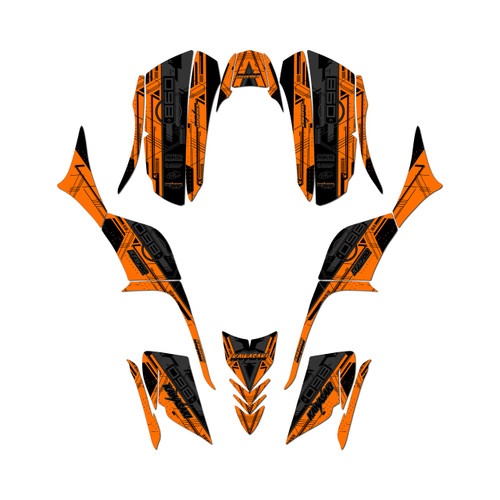 kawasaki kfx700 graphics kit all years future series orange-shift