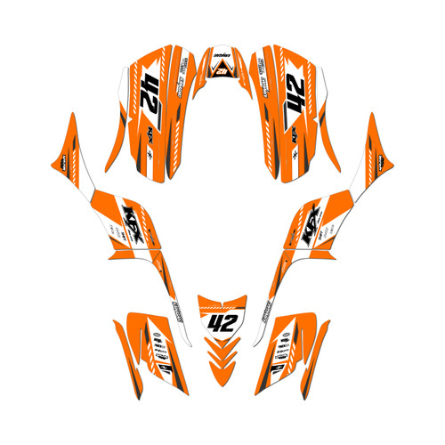 kawasaki kfx700 graphics kit all years lethal series orange