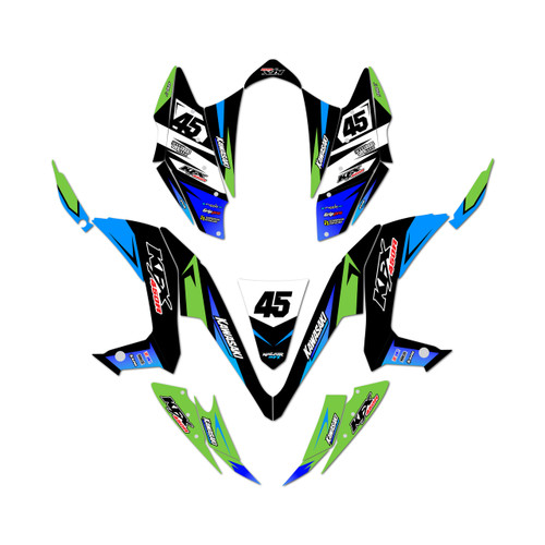kawasaki kfx450r graphics kit 2008-2014 division series green