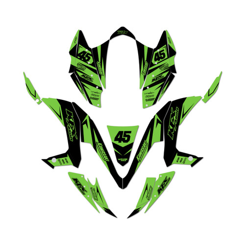 kawasaki kfx450r graphics kit 2008-2014 division series green-shift