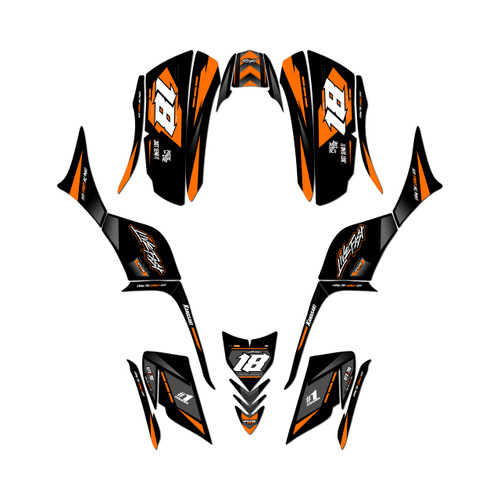 kawasaki kfx700 graphics kit all years rebel series orange