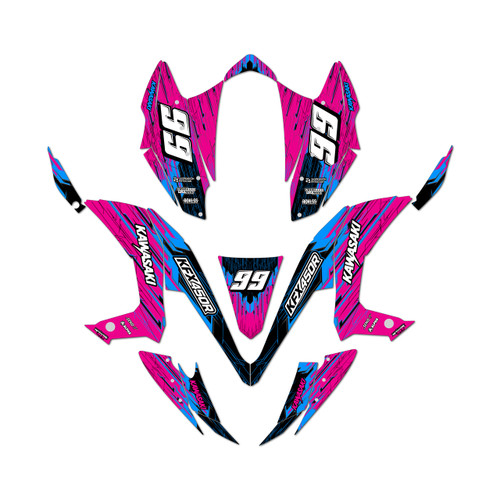 kawasaki kfx450r graphics kit 2008-2014 fracture series magenta