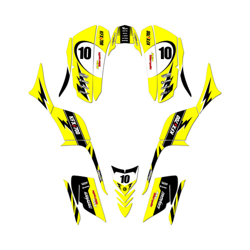 kawasaki kfx700 graphics kit all years speed series yellow