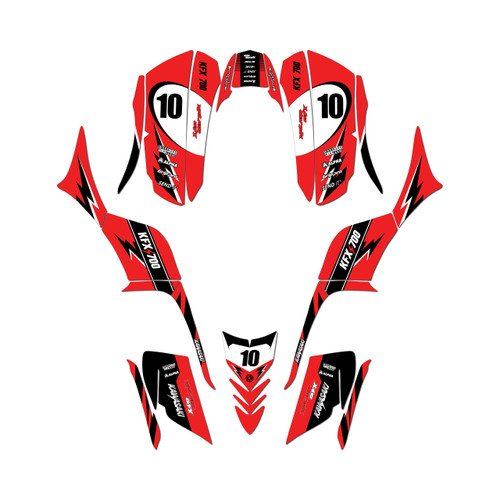 kawasaki kfx700 graphics kit all years speed series red