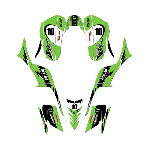 kawasaki kfx700 graphics kit all years speed series green