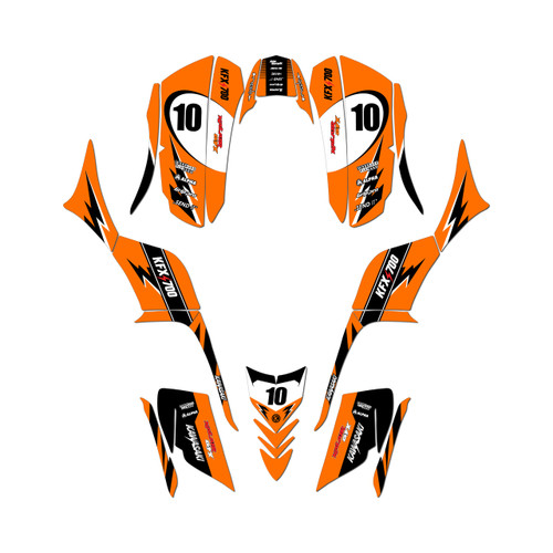 kawasaki kfx700 graphics kit all years speed series orange