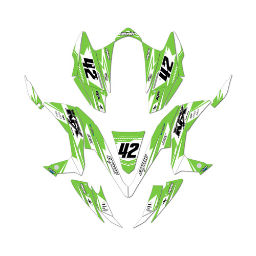 kawasaki kfx450r graphics kit 2008-2014 lethal series green