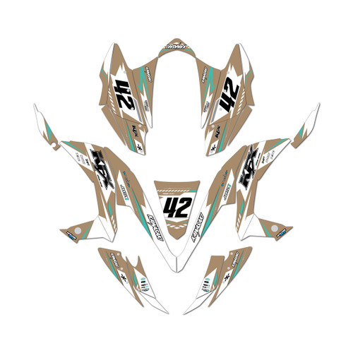 kawasaki kfx450r graphics kit 2008-2014 lethal series tan