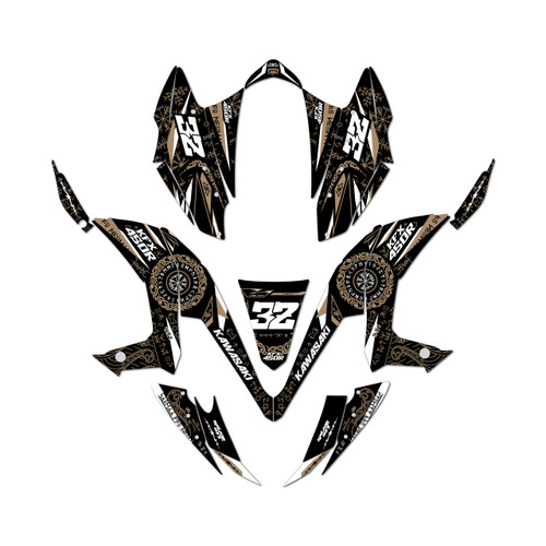 kawasaki kfx450r graphics kit 2008-2014 midgard series tan