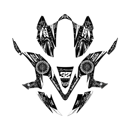 kawasaki kfx450r graphics kit 2008-2014 midgard series white