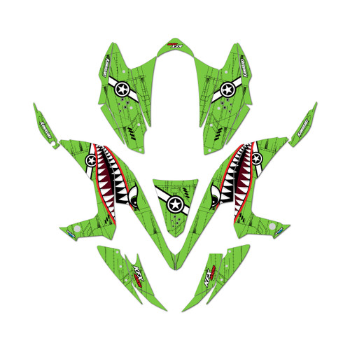 kawasaki kfx450r graphics kit 2008-2014 predator series green