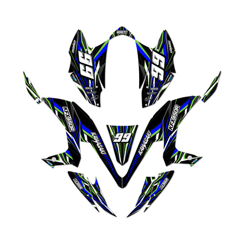 kawasaki kfx450r graphics kit 2008-2014 prime series blue