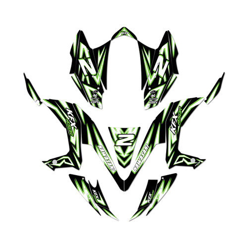 kawasaki kfx450r graphics kit 2008-2014 vizion series green