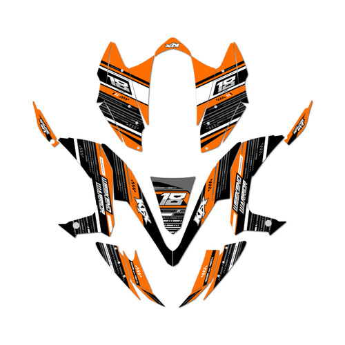 kawasaki kfx450r graphics kit 2008-2014 warrior series orange