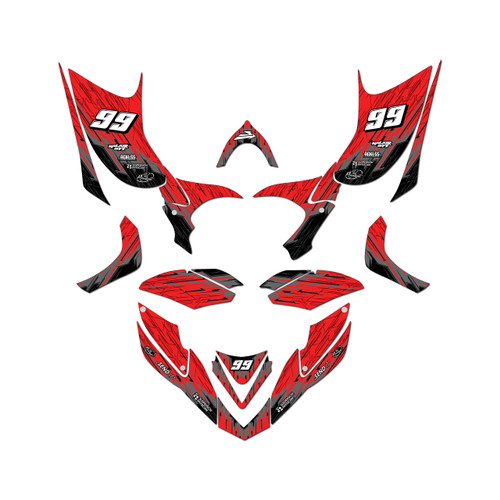 honda trx700ex graphics kit all years fracture series red