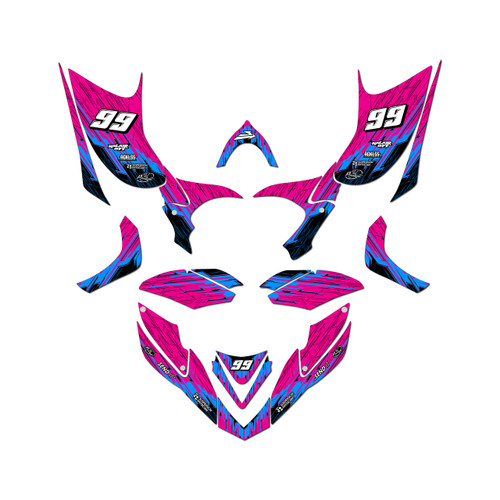 honda trx700ex graphics kit all years fracture series magenta