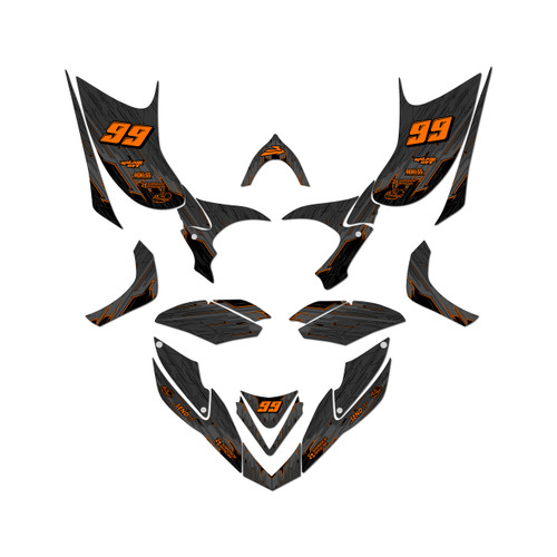 honda trx700ex graphics kit all years fracture series orange