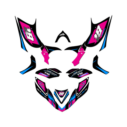 honda trx700ex graphics kit all years rebel series magenta