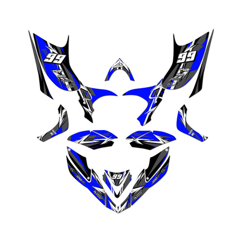 honda trx700ex graphics kit all years shred series blue