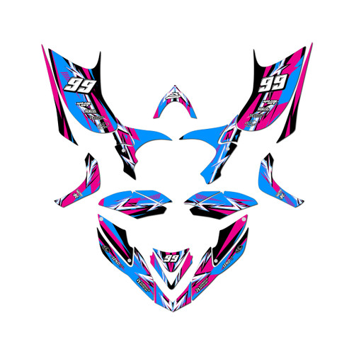 honda trx700ex graphics kit all years shred series magenta