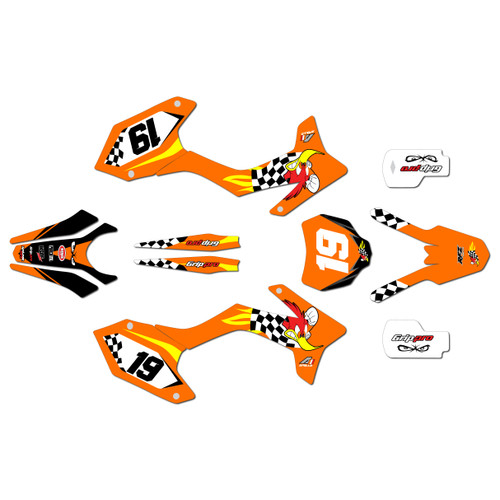 apollo rxf graphics kit all years pecker series orange