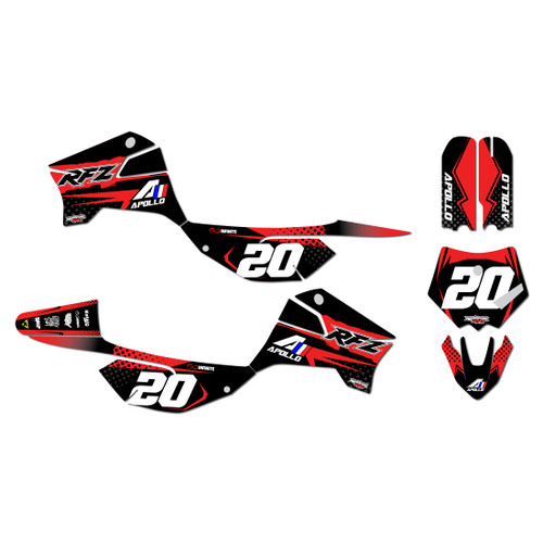 apollo rfz graphics kit all years spear series red