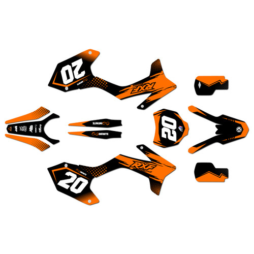 apollo rxf graphics kit all years spear series orange
