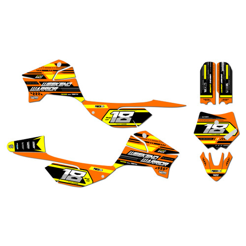 apollo rfz graphics kit all years warrior series orange