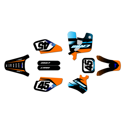 honda cr80 graphics kit 1993-1995 division series orange