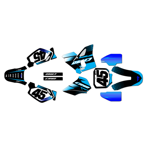 honda cr80 graphics kit 1998-2003 division series cyan