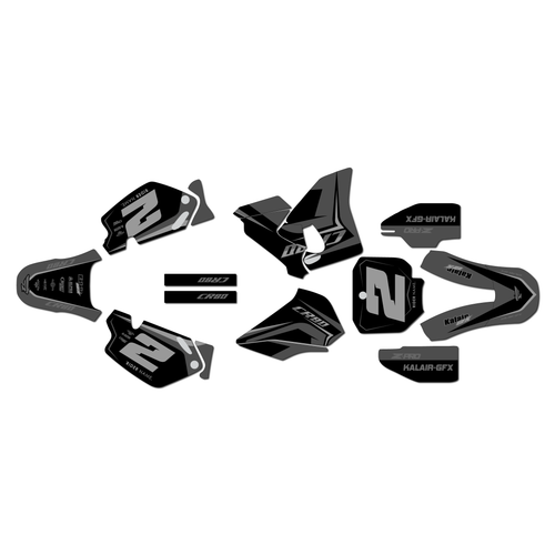 honda cr80 graphics kit 1998-2003 lightning series smoke