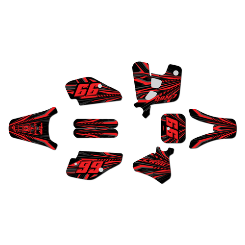 honda cr80 graphics kit 1993-1995 prime series red-shift