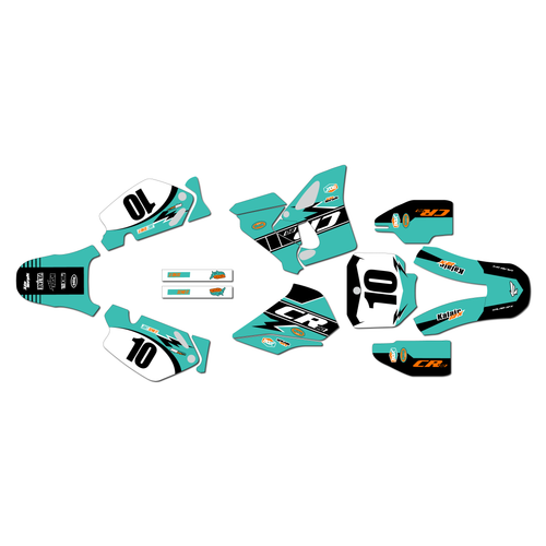 honda cr80 graphics kit 1998-2003 speed series teal